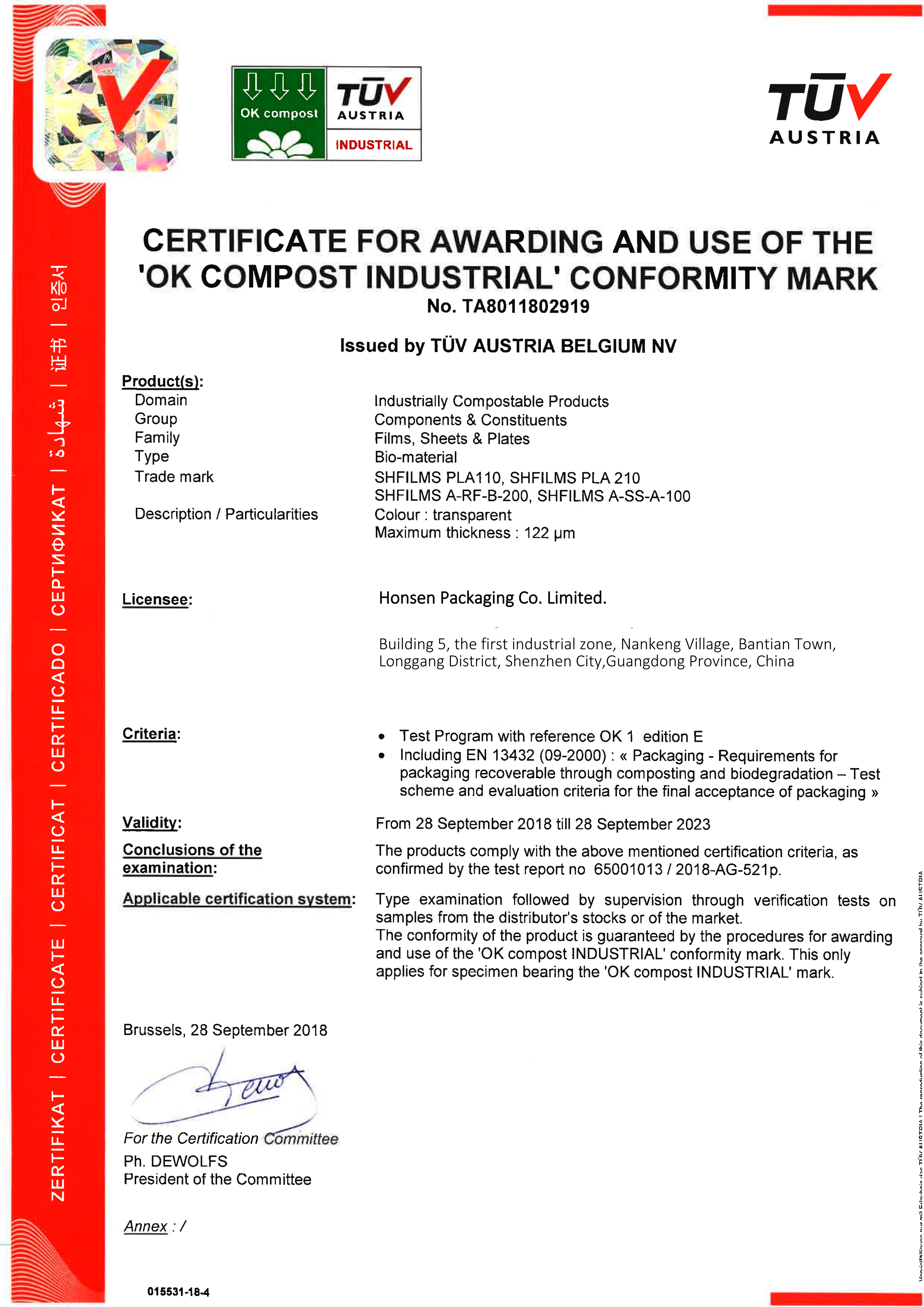 FDA Certification